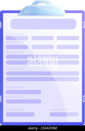 Personal data clipboard icon. Cartoon of personal data clipboard vector icon for web design isolated on white background. Personal data clipboard icon, cartoon style Stock Vector