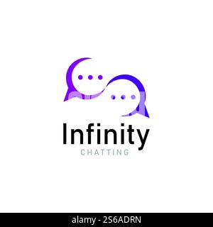 infinity chat media logo icon vector Stock Vector