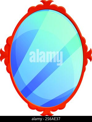 Dressing room mirror icon. Cartoon of dressing room mirror vector icon for web design isolated on white background. Dressing room mirror icon, cartoon style Stock Vector