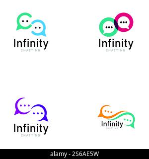 infinity chat media logo icon vector Stock Vector