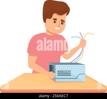 Kid programming device icon. Cartoon of kid programming device vector icon for web design isolated on white background. Kid programming device icon, cartoon style Stock Vector