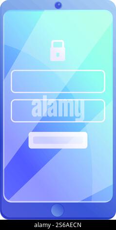 Smartphone digital protect form icon. Cartoon of smartphone digital protect form vector icon for web design isolated on white background. Smartphone digital protect form icon, cartoon style Stock Vector