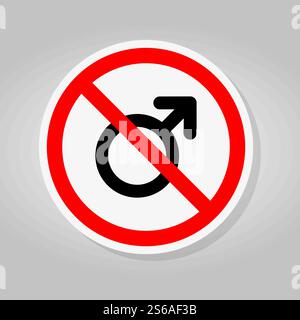No Male Symbol Sign Isolate On White Background,Vector Illustration Stock Vector