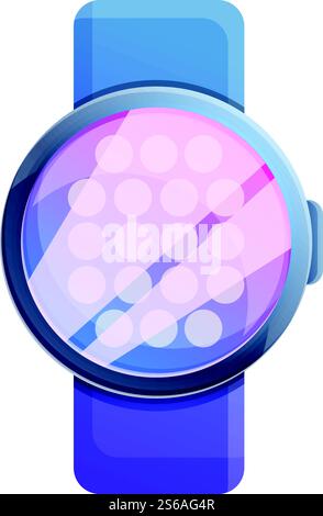 Round smartwatch icon. Cartoon of round smartwatch vector icon for web design isolated on white background. Round smartwatch icon, cartoon style Stock Vector