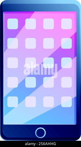 Fingerprint smartphone icon. Cartoon of fingerprint smartphone vector icon for web design isolated on white background. Fingerprint smartphone icon, cartoon style Stock Vector
