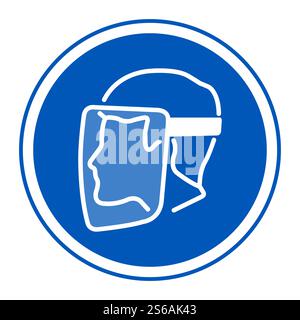 Symbol Face Shield Must Be Worn sign Isolate On White Background,Vector Illustration EPS.10 Stock Vector