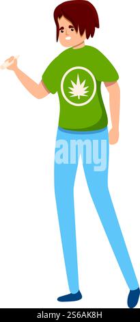 Habit marijuana smoking icon. Cartoon of habit marijuana smoking vector icon for web design isolated on white background. Habit marijuana smoking icon, cartoon style Stock Vector