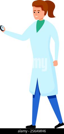 Sport doctor take stopwatch icon. Cartoon of sport doctor take stopwatch vector icon for web design isolated on white background. Sport doctor take stopwatch icon, cartoon style Stock Vector