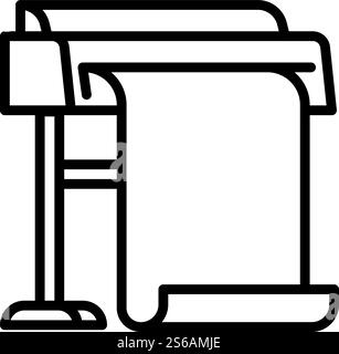 Commercial plotter icon. Outline commercial plotter vector icon for web design isolated on white background. Commercial plotter icon, outline style Stock Vector