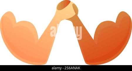 Together arm wrestling icon. Cartoon of together arm wrestling vector icon for web design isolated on white background. Together arm wrestling icon, cartoon style Stock Vector