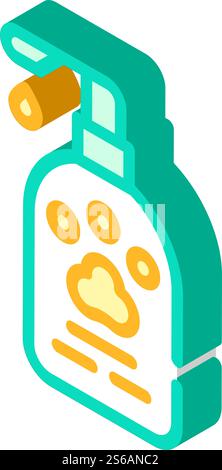 dog paw cream isometric icon vector. dog paw cream sign. isolated symbol illustration. dog paw cream isometric icon vector illustration Stock Vector