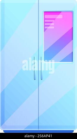 Smart fridge icon. Cartoon of smart fridge vector icon for web design isolated on white background. Smart fridge icon, cartoon style Stock Vector