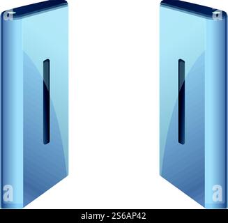 Ticket turnstile icon. Cartoon of ticket turnstile vector icon for web design isolated on white background. Ticket turnstile icon, cartoon style Stock Vector
