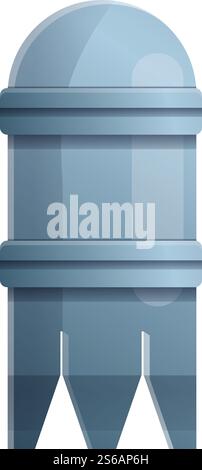 Metallurgy water tank icon. Cartoon of metallurgy water tank vector icon for web design isolated on white background. Metallurgy water tank icon, cartoon style Stock Vector