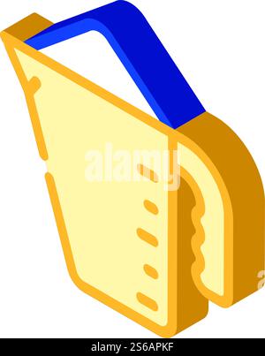 measuring cup with powder isometric icon vector. measuring cup with powder sign. isolated symbol illustration. measuring cup with powder isometric icon vector illustration Stock Vector
