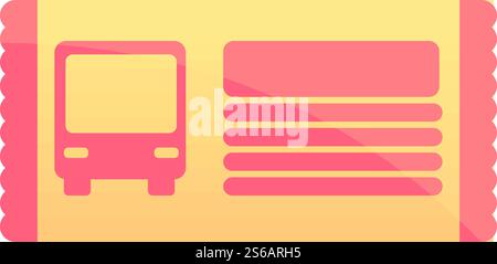 City bus ticket icon. Cartoon of city bus ticket vector icon for web design isolated on white background. City bus ticket icon, cartoon style Stock Vector