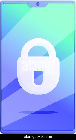 Secured smartphone icon. Cartoon of secured smartphone vector icon for ...