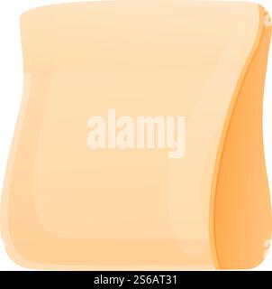 Food paper pack icon. Cartoon of food paper pack vector icon for web design isolated on white background. Food paper pack icon, cartoon style Stock Vector