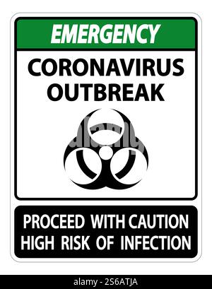 Emergency Coronavirus Outbreak Sign Isolate On White Background,Vector ...