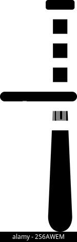 police baton glyph icon vector. police baton sign. isolated contour symbol black illustration. police baton glyph icon vector illustration isolated Stock Vector