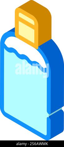 disinfection gel bottle isometric icon vector. disinfection gel bottle sign. isolated symbol illustration. disinfection gel bottle isometric icon vector illustration Stock Vector
