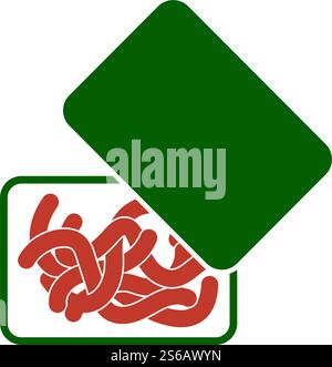 Icon Of Worm Container. Flat Color Design. Vector Illustration. Stock Vector