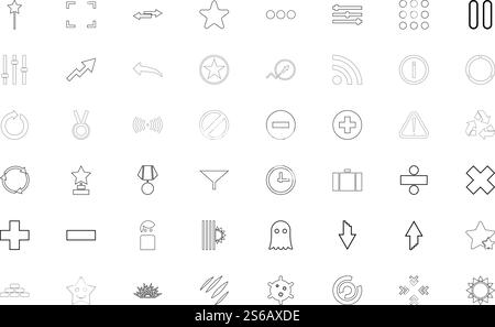 Configuring web setings black color set outline style vector illustration. Configuring web setings black color set outline style image Stock Vector
