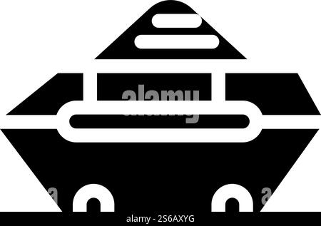 container with construction garbage glyph icon vector. container with construction garbage sign. isolated contour symbol black illustration. container with construction garbage glyph icon vector illustration Stock Vector