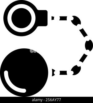 handcuffs with core glyph icon vector. handcuffs with core sign. isolated contour symbol black illustration. handcuffs with core glyph icon vector illustration Stock Vector