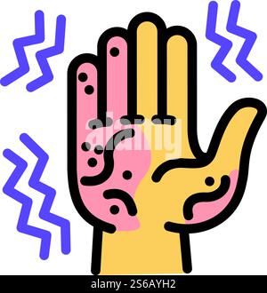 Hand frostbite icon. Outline hand frostbite vector icon for web design isolated on white background. Hand frostbite icon, outline style Stock Vector