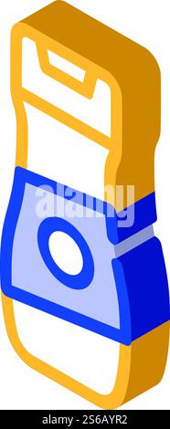 shampoo bottle for cat isometric icon vector. shampoo bottle for cat sign. isolated symbol illustration. shampoo bottle for cat isometric icon vector illustration Stock Vector