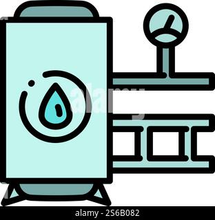 Pool tank filter icon. Outline pool tank filter vector icon for web design isolated on white background. Pool tank filter icon, outline style Stock Vector