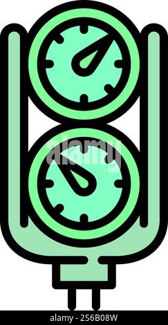 Snorkeling gauge icon. Outline snorkeling gauge vector icon for web design isolated on white background. Snorkeling gauge icon, outline style Stock Vector