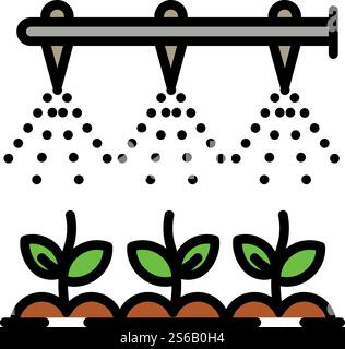 Modern irrigation technology icon. Outline modern irrigation technology vector icon for web design isolated on white background. Modern irrigation technology icon, outline style Stock Vector
