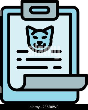 Pet clipboard icon. Outline pet clipboard vector icon for web design isolated on white background. Pet clipboard icon, outline style Stock Vector