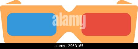 3d Goggle Icon. Flat Color Design. Vector Illustration. Stock Vector