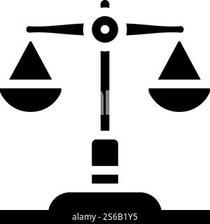 judicial scales glyph icon vector. judicial scales sign. isolated contour symbol black illustration. judicial scales glyph icon vector illustration isolated Stock Vector