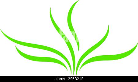 Natural Grass ilustration logo vector design Stock Vector