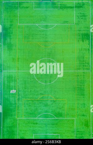 zenithal aerial view of a natural grass soccer ground Stock Photo - Alamy