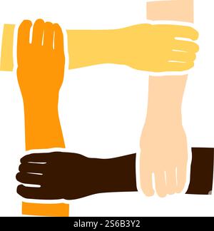 Icon Of Crossed Hands. Flat Color Design. Vector Illustration. Stock Vector
