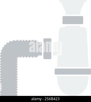 Bathroom Siphon Icon. Flat Color Design. Vector Illustration. Stock Vector