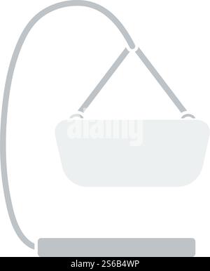 Baby Hanged Cradle Icon. Flat Color Design. Vector Illustration. Stock Vector