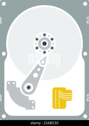HDD Icon. Flat Color Design. Vector Illustration. Stock Vector