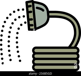 Irrigation shower hose icon. Outline irrigation shower hose vector icon for web design isolated on white background. Irrigation shower hose icon, outline style Stock Vector