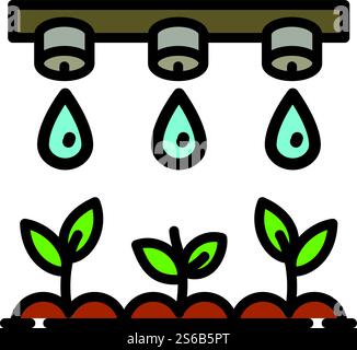Smart drop irrigation icon. Outline smart drop irrigation vector icon ...