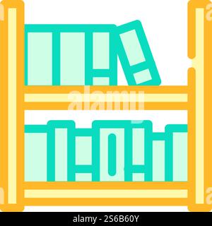 prison library color icon vector. prison library sign. isolated symbol illustration. prison library color icon vector isolated illustration Stock Vector