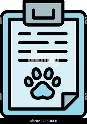 Pet dog clipboard icon. Outline pet dog clipboard vector icon for web design isolated on white background. Pet dog clipboard icon, outline style Stock Vector