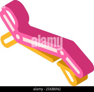 sun lounger isometric icon vector. sun lounger sign. isolated symbol illustration. sun lounger isometric icon vector isolated illustration Stock Vector