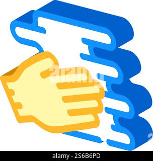 hand spreading cream isometric icon vector. hand spreading cream sign. isolated symbol illustration. hand spreading cream isometric icon vector illustration Stock Vector