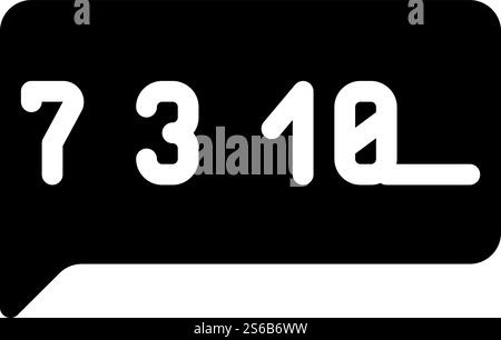 talking numbers glyph icon vector. talking numbers sign. isolated contour symbol black illustration. talking numbers glyph icon vector isolated illustration Stock Vector